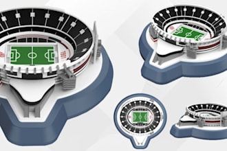 do football stadiums 3d cad design for 3d rendering, printing and prototyping