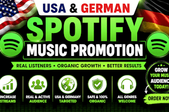 do USA spotify music promotion, german music promotion