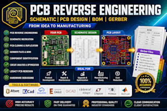 do pcb reverse engineering, schematic recreation, circuit trace pcb cloning, bom
