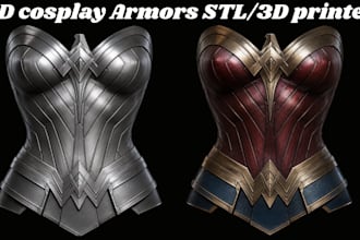 custom 3d cosplay creation 3d cosplay armor stl movie and game anime armor print