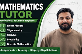 help in maths, algebra, calculus, statistics, discrete maths and trigonometry