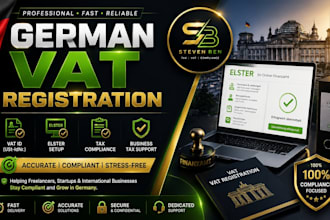 help with german vat registration, vat id, elster setup and tax compliance