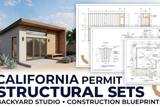 design california permit construction sets structural foundation backyard studio