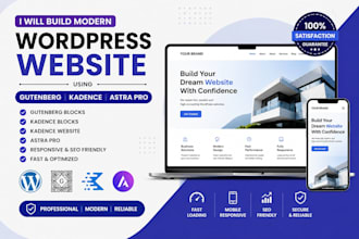 build a gutenberg kadence website with astra pro and kadence blocks