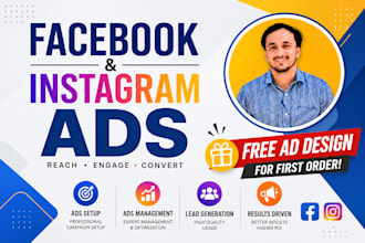 manage fb ads and ig ads, meta ads, facebook marketing, meta ad campaign expert