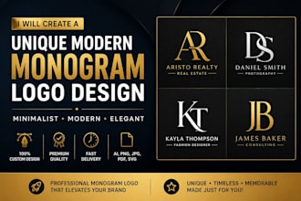 design a modern minimalist monogram logo for your brand