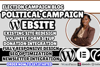 political campaign website, political website, election campaign website