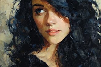 draw digital realistic oil portrait painting