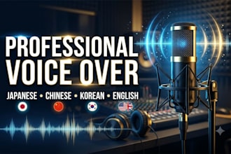 do voice over in japanese, chinese, and korean or english