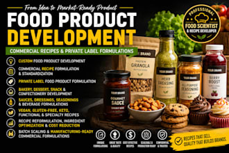 develop food products, commercial recipes, and private label formulations