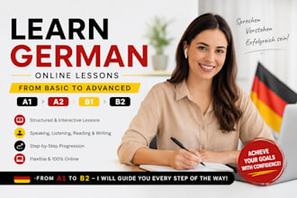 teach german online from a1 to b2 with personalized lessons