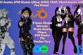 create vrc avatar sfm model gmod mmd fnaf vroid avatar gta vped vrm vrchat model
