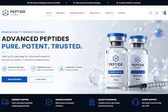 build a peptide website, nutraceutical store, and supplement website