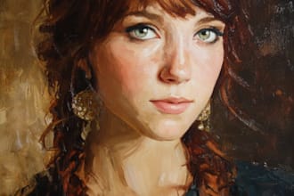 paint real oil painting on canvas oil portrait painting