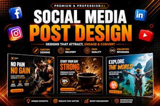 design premium social media posts, ads, banners and instagram posts
