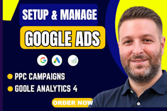 set up and manage your google ads, ppc campaign, adwords, search ads, marketing