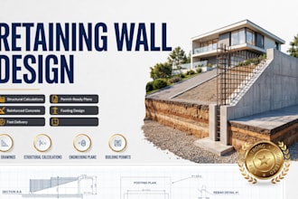 design retaining wall with structural calculations for permit