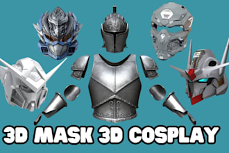 sculpt custom 3d mask cosplay mask 3d helmet cosplay armor mask stl for printing