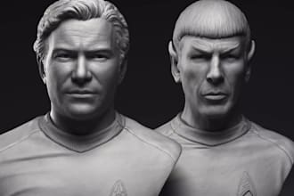 sculpt realistic portrait bust and custom memorial statue
