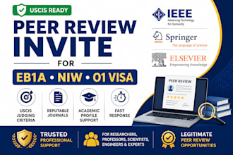 secure ieee springer elsevier peer review invite for uscis eb1a o1 niw