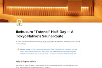 plan a personalized japan itinerary as a tokyo native, delivered in notion