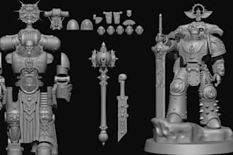 sculpt custom dnd tabletop 3d miniature 3d warhammer figurine stl 3d printing