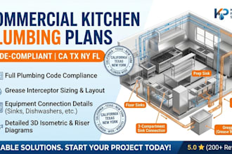 design commercial kitchen plumbing plans ca tx ny fl