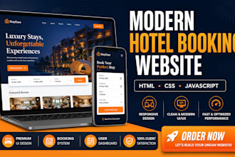develop a modern responsive hotel booking website