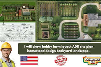 draw hobby farm layout adu site plan homestead design backyard landscape