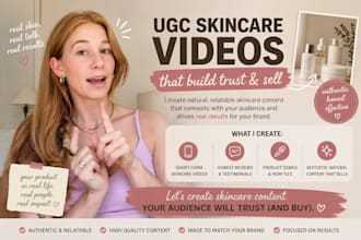 film beauty skincare ugc video, beauty product ads and testimonial videos