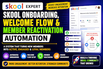 set up your skool onboarding, welcome flow, and member reactivation automation