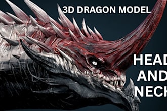 do 3d model dragon model creature model  for game or 3d printing