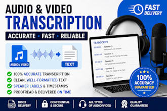 transcribe audio and video into accurate well formatted text