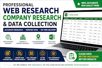 do professional web research, company research, and data collection