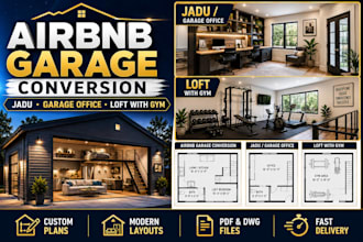 design airbnb garage conversion jadu office and garage loft plan with gym