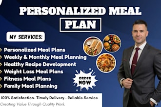 develop personalized diet plans for weight loss, fitness and healthy living