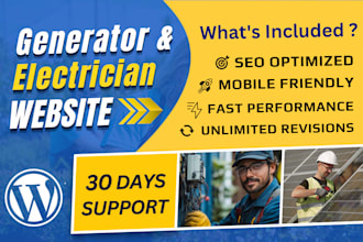 build electrician, generator, solar, ev charger installation website