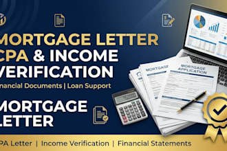 prepare mortgage letter CPA comfort letter and income verification documents
