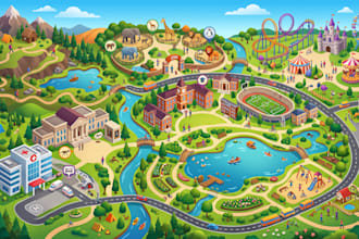 design hiking trail park university campus hospital museum zoo theme park maps