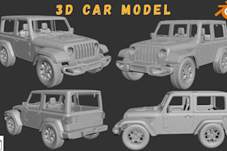 design custom 3d printable car part, 3d mini car rc car part model stl step