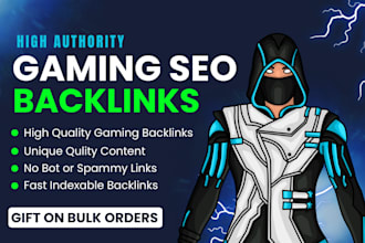 create high da gaming and sports related seo backlinks for google ranking