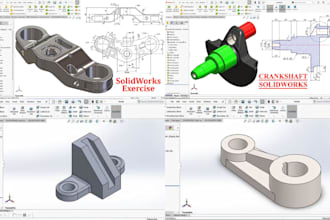 create 3d cad model 2d manufacturing drawings mechanical design in solidworks