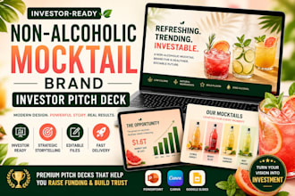 design non alcoholic summer mocktail brand investor pitch deck