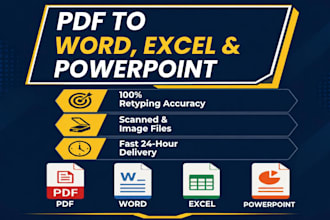 retype convert format PDF to word excel and powerpoint