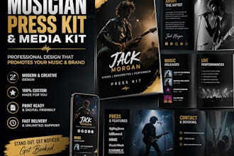 design an electronic press kit for artists, bands, and djs