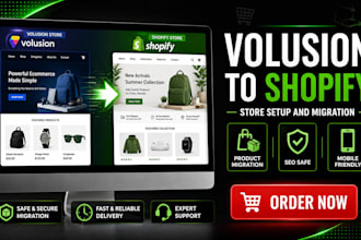 setup volusion website or migrate your volusion store to shopify