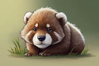 draw cute and artistic animal illustration