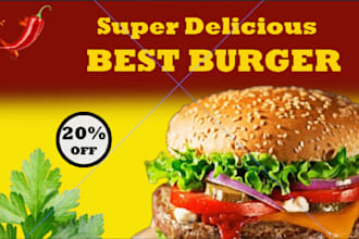 design professional food flyer, burger poster and restaurant