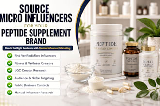 source micro influencers for your peptide supplement