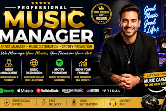 be your music manager, artist manager, music distribution and spotify promotion